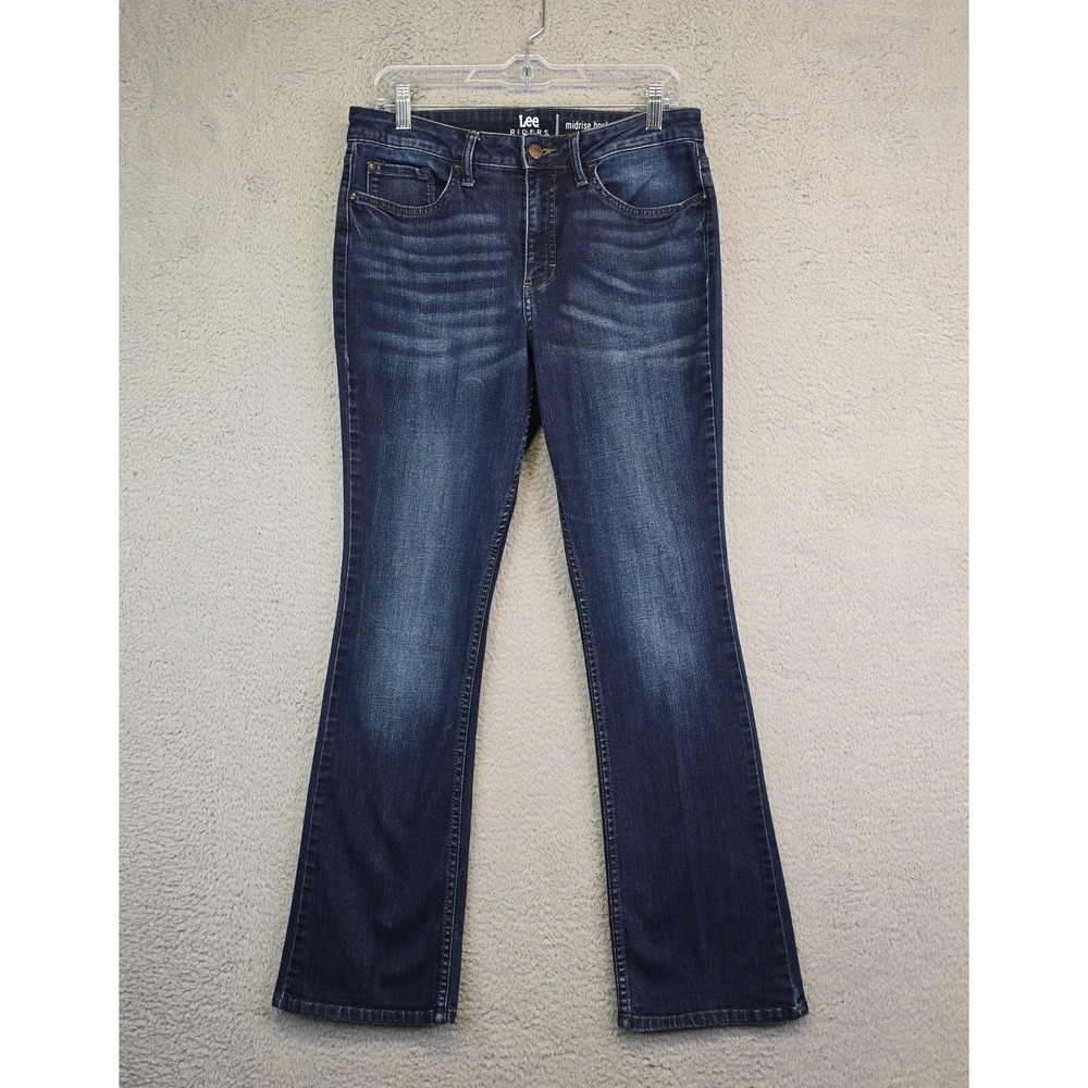 Lee Riders Jeans Women 10 Mid Rise Boot Cut Dark Wash Denim 31x30 Stretch Casual
